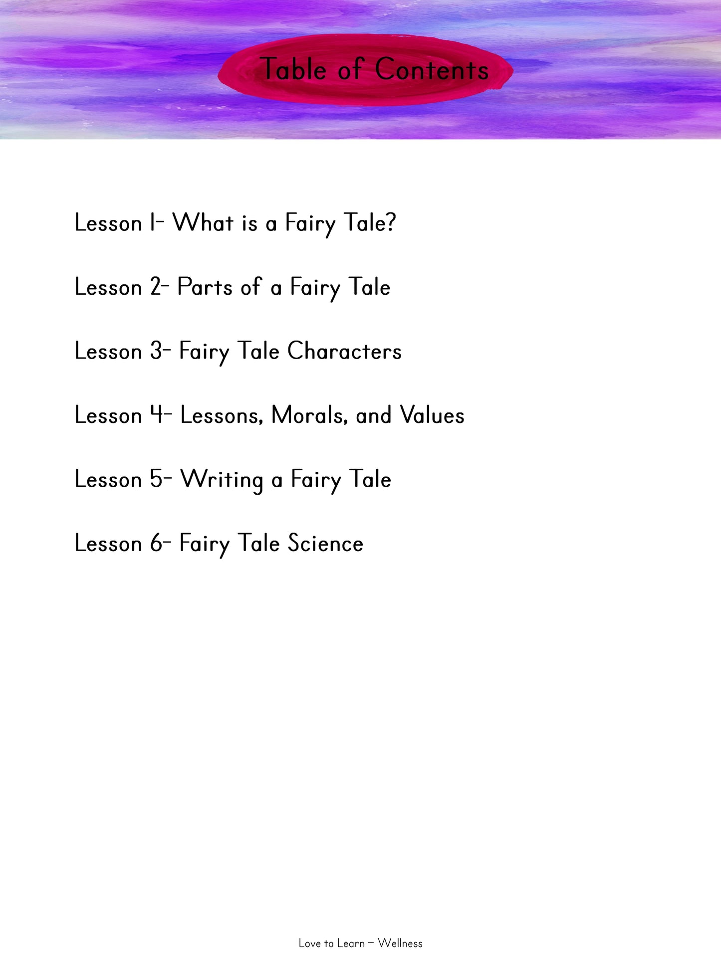 Fairy Tales Teacher's Guide