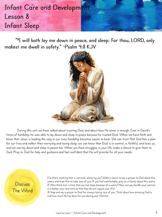 Infant Care and Development Bible Connection
