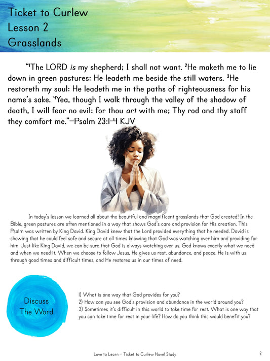 Ticket to Curlew Bible Connection